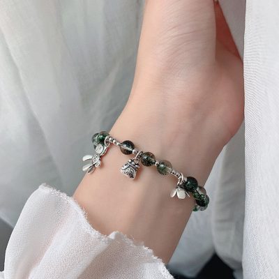 Lắc Tay Bạc Nữ đính Thạch Anh Rêu Phong Thủy Camila LILI 158740 6