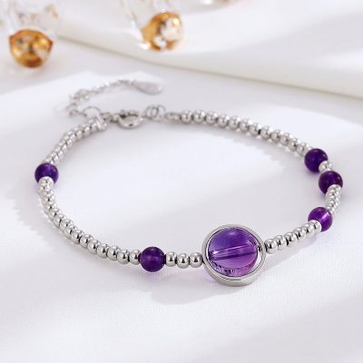 Lắc Tay Bạc Nữ đính Thạch Anh Tím Phong Thủy Isabella LILI 158720 1