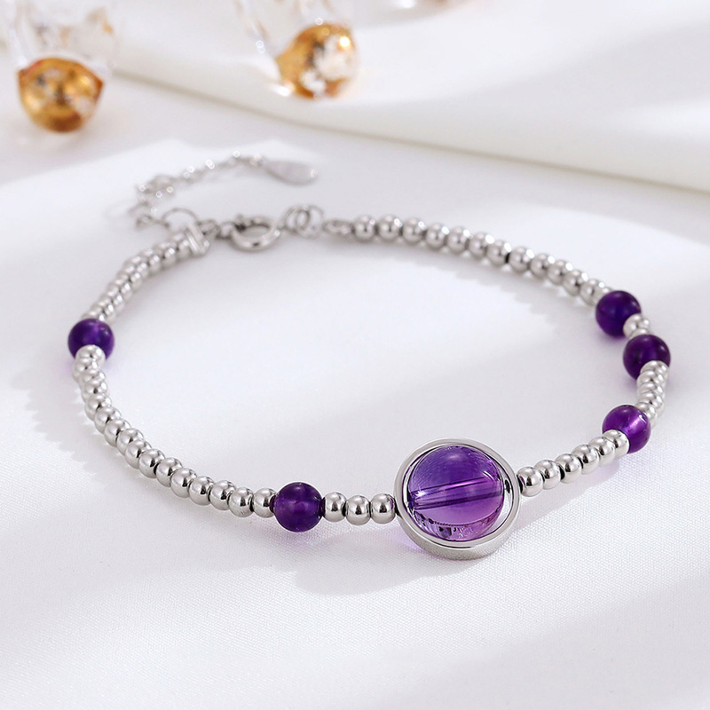 Lắc Tay Bạc Nữ đính Thạch Anh Tím Phong Thủy Isabella LILI 158720 1