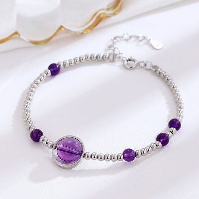 Lắc Tay Bạc Nữ đính Thạch Anh Tím Phong Thủy Isabella LILI 158720 4
