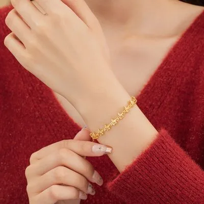 Lắc Tay Bạc Nữ Hình Hoa Nguyệt Quế Amelia LILI 158134 3