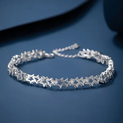 Lắc Tay Bạc Nữ Hình Ngôi Sao 5 Cánh Star LILI 158122 1