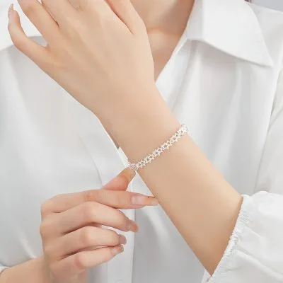 Lắc Tay Bạc Nữ Hình Ngôi Sao 5 Cánh Star LILI 158122 6
