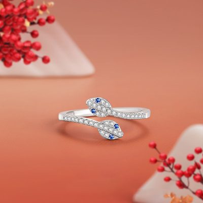 Nhẫn Bạc Nữ đính đá CZ Hình Rắn Dễ Thương Willow LILI 158985 1