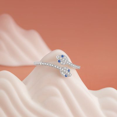 Nhẫn Bạc Nữ đính đá CZ Hình Rắn Dễ Thương Willow LILI 158985 3