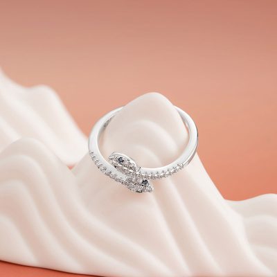 Nhẫn Bạc Nữ đính đá CZ Hình Rắn Dễ Thương Willow LILI 158985 4