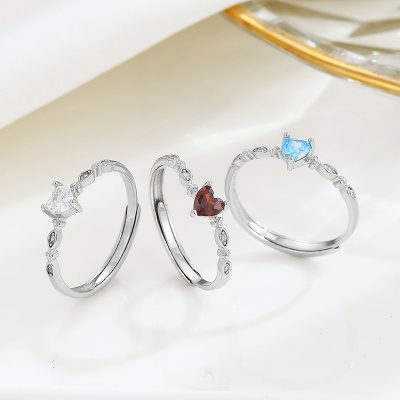 Nhẫn Bạc Nữ đính đá CZ Hình Trái Tim Riley LILI 159000 1