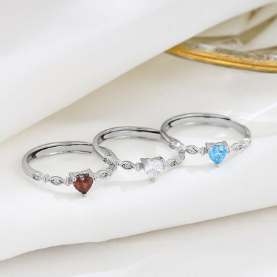 Nhẫn Bạc Nữ đính đá CZ Hình Trái Tim Riley LILI 159000 3