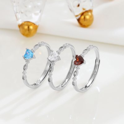 Nhẫn Bạc Nữ đính đá CZ Hình Trái Tim Riley LILI 159000 4