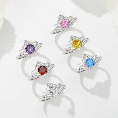 Nhẫn Bạc Nữ đính đá CZ Hình Vương Miện Công Chúa Elena LILI 159017 1
