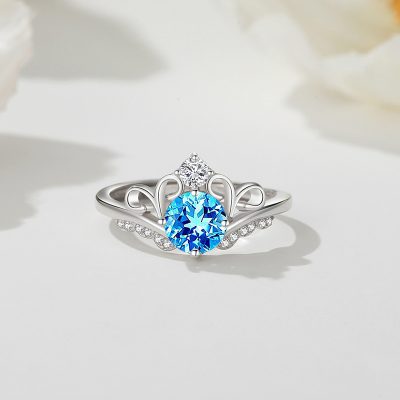 Nhẫn Bạc Nữ đính đá CZ Hình Vương Miện Công Chúa Elena LILI 159017 2