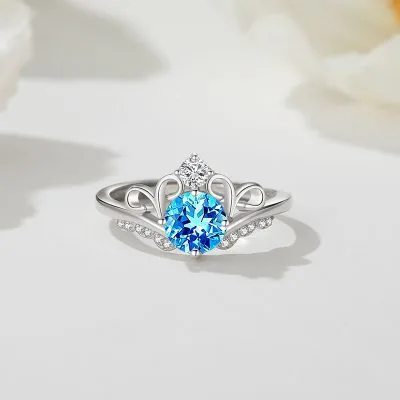 Nhẫn Bạc Nữ đính đá CZ Hình Vương Miện Công Chúa Elena LILI 159017 2