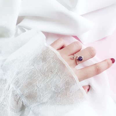 Nhẫn Bạc Nữ đính đá Phong Thủy Tự Nhiên Josephine LILI 159206 2