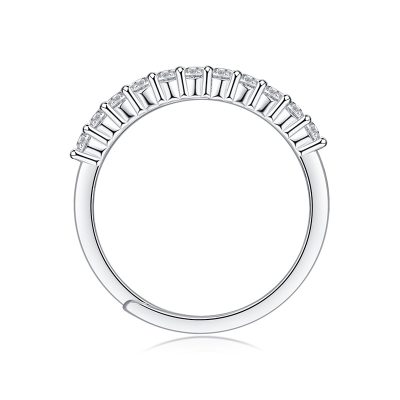 Nhẫn Bạc Nữ đính Kim Cương Moissanite 1 Hàng đơn Giản Hannah LILI 159034 4