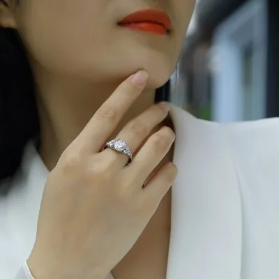 Nhẫn Bạc Nữ đính Kim Cương Moissanite Genesis LILI 159139 4