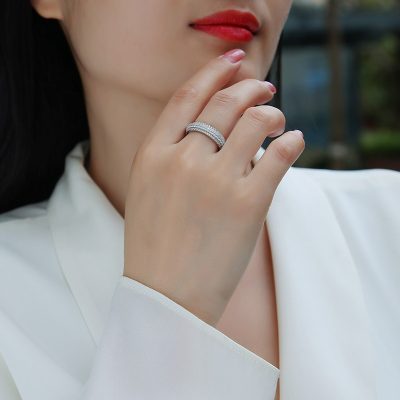 Nhẫn Bạc Nữ đính Kim Cương Moissanite Leilani LILI 159174 4