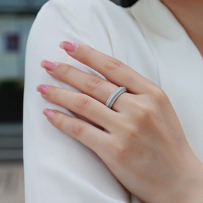 Nhẫn Bạc Nữ đính Kim Cương Moissanite Leilani LILI 159174 6