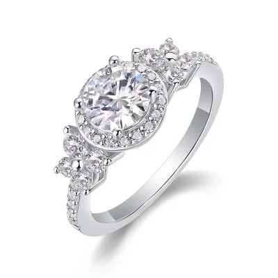 Nhẫn Bạc Nữ đính Kim Cương Moissanite Paisley LILI 159120 1