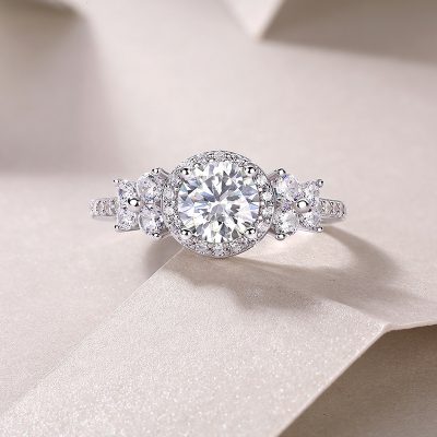 Nhẫn Bạc Nữ đính Kim Cương Moissanite Paisley LILI 159120 2