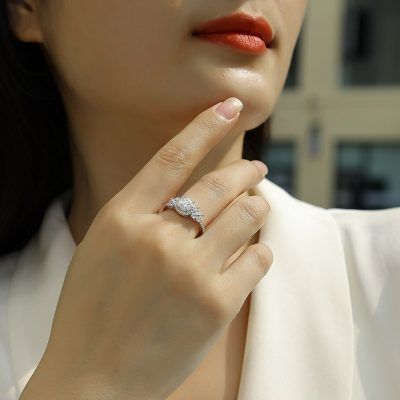 Nhẫn Bạc Nữ đính Kim Cương Moissanite Paisley LILI 159120 3