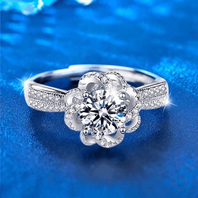 Nhẫn Bạc Nữ đính Kim Cương Moissanite Hình Bông Hồng Zoey LILI 159042 1