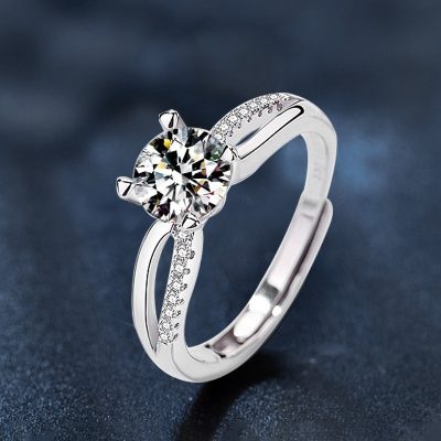 Nhẫn Bạc Nữ đính Kim Cương Moissanite Hình Vô Cực Leah LILI 159049 1