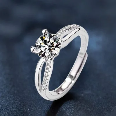 Nhẫn Bạc Nữ đính Kim Cương Moissanite Hình Vô Cực Leah LILI 159049 1