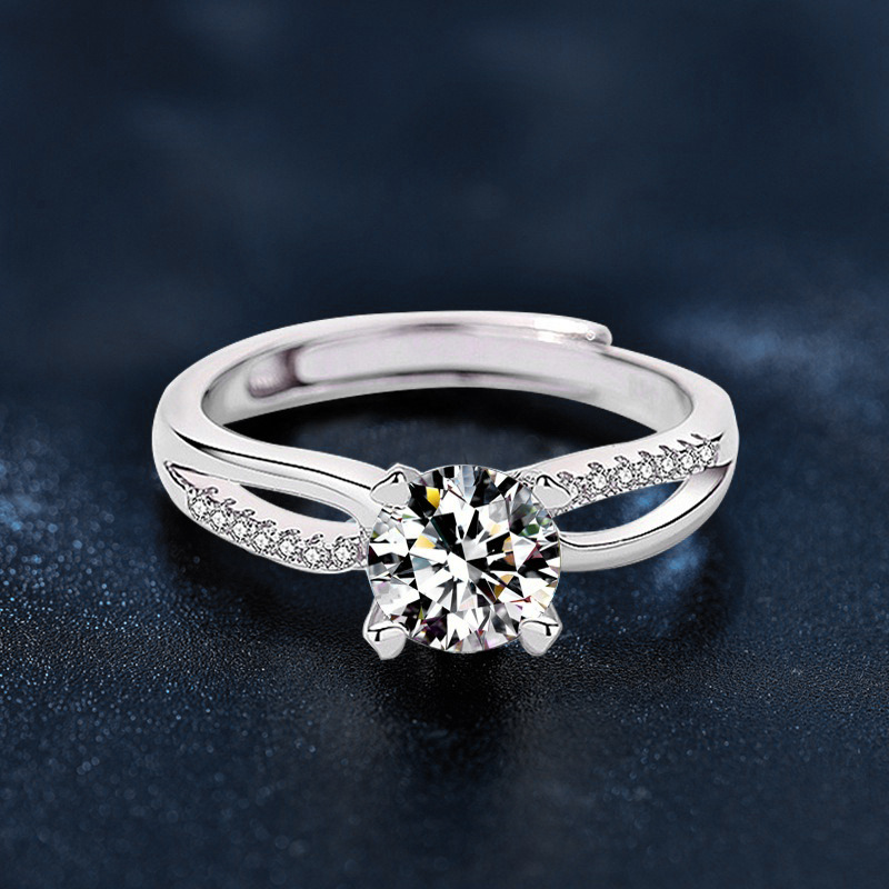 Nhẫn Bạc Nữ đính Kim Cương Moissanite Hình Vô Cực Leah LILI 159049 2