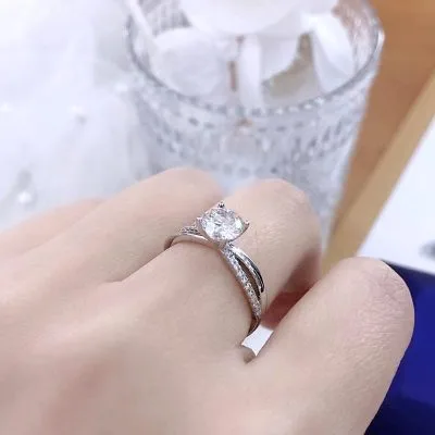 Nhẫn Bạc Nữ đính Kim Cương Moissanite Hình Vô Cực Leah LILI 159049 3