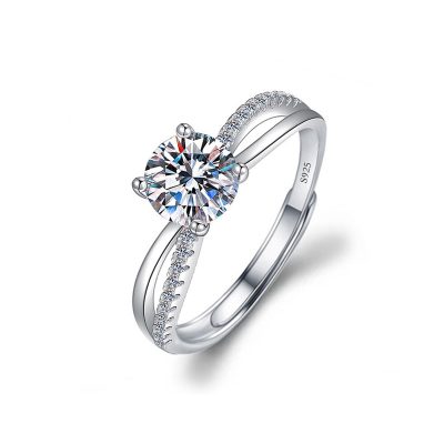 Nhẫn Bạc Nữ đính Kim Cương Moissanite Hình Vô Cực Leah LILI 159049 4