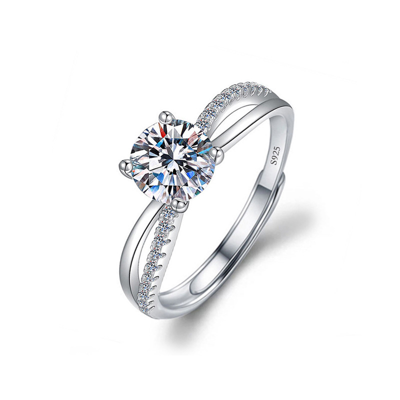 Nhẫn Bạc Nữ đính Kim Cương Moissanite Hình Vô Cực Leah LILI 159049 4