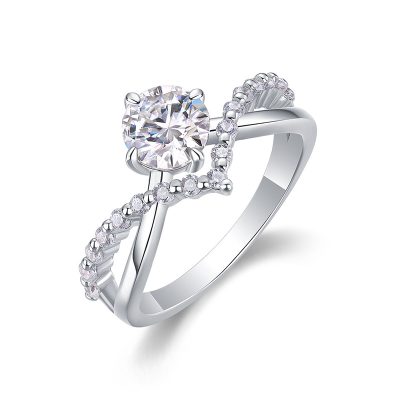 Nhẫn Bạc Nữ đính Kim Cương Moissanite Vương Miện Nữ Hoàng Natalie LILI 159190 1