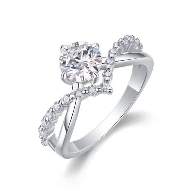 Nhẫn Bạc Nữ đính Kim Cương Moissanite Vương Miện Nữ Hoàng Natalie LILI 159190 1