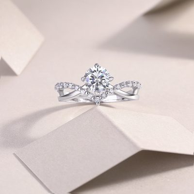 Nhẫn Bạc Nữ đính Kim Cương Moissanite Vương Miện Nữ Hoàng Natalie LILI 159190 2