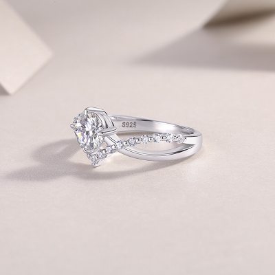 Nhẫn Bạc Nữ đính Kim Cương Moissanite Vương Miện Nữ Hoàng Natalie LILI 159190 3