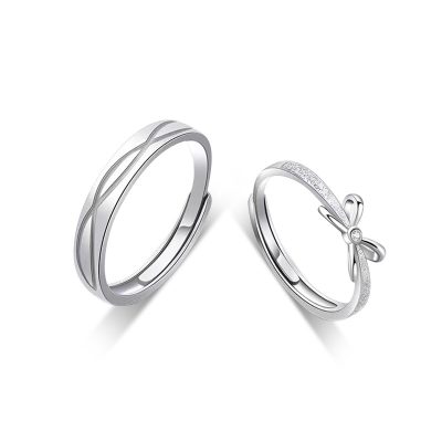 Nhẫn đôi Bạc đính đá CZ Chiếc Nơ Tình Yêu Millie LILI 159373 5
