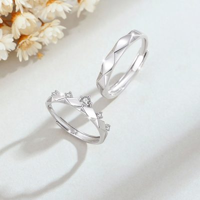 Nhẫn đôi Bạc đính đá CZ Hình Vương Miện Crown LILI 159380 1