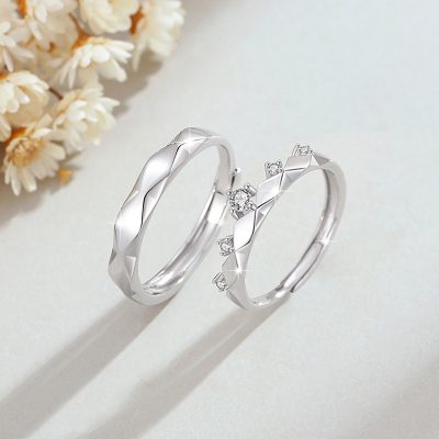 Nhẫn đôi Bạc đính đá CZ Hình Vương Miện Crown LILI 159380 3