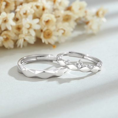Nhẫn đôi Bạc đính đá CZ Hình Vương Miện Crown LILI 159380 4