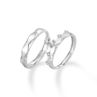Nhẫn đôi Bạc đính đá CZ Hình Vương Miện Crown LILI 159380 5