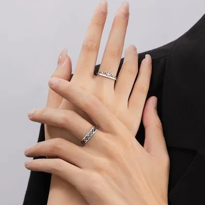 Nhẫn đôi Bạc đính đá CZ Hoàng Tử Và Công Chúa Aubrey LILI 159330 2