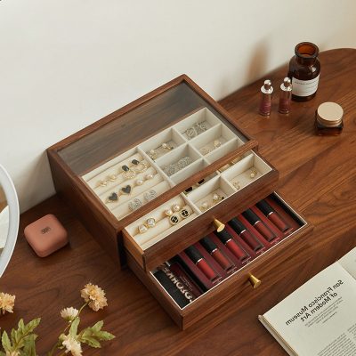 Tủ Hộp đựng đồ Trang Sức Phụ Kiện Dạng Kéo Gỗ óc Chó Makayla LILI 161301 6