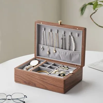 Tủ Hộp đựng đồ Trang Sức Phụ Kiện đẹp Gỗ óc Chó Felicity LILI 161289 1