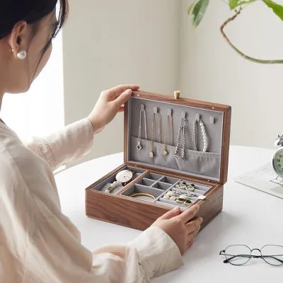 Tủ Hộp đựng đồ Trang Sức Phụ Kiện đẹp Gỗ óc Chó Felicity LILI 161289 2