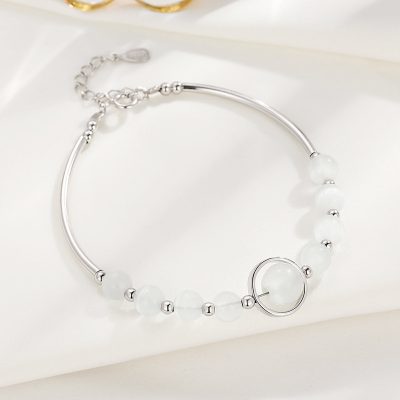 Vòng Tay Bạc Nữ đính đá Mắt Mèo Phong Thủy Aurora LILI 158787 4