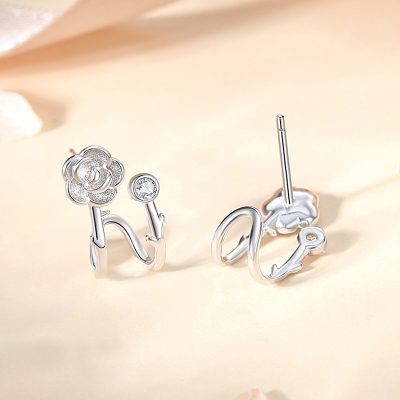 Bông Tai Bạc Nữ đính đá CZ Bông Hoa Hồng Rose LILI 166768 1
