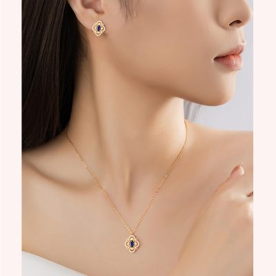 Bông Tai Bạc Nữ đính đá CZ Cỏ 4 Lá Arielle LILI 166796 4