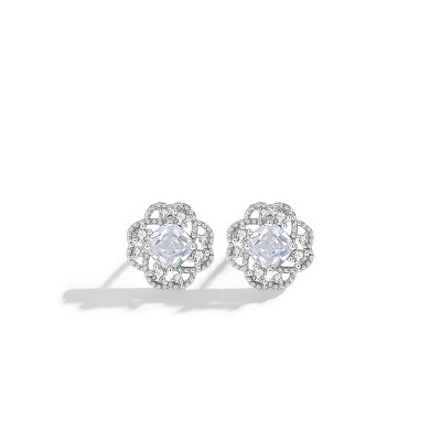 Bông Tai Bạc Nữ đính đá CZ Cỏ 4 Lá Lucky LILI 166784 4
