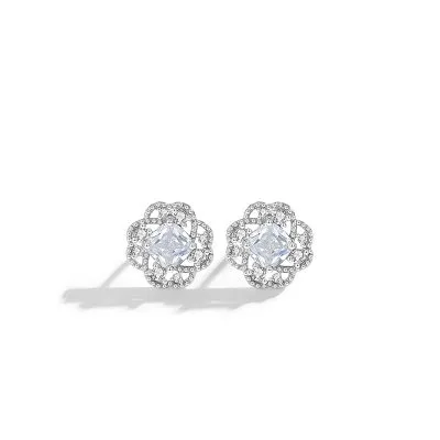 Bông Tai Bạc Nữ đính đá CZ Cỏ 4 Lá Lucky LILI 166784 4