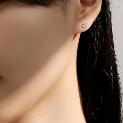 Bông Tai Bạc Nữ đính đá CZ Hình Ngôi Sao 5 Cánh Lana LILI 166777 3